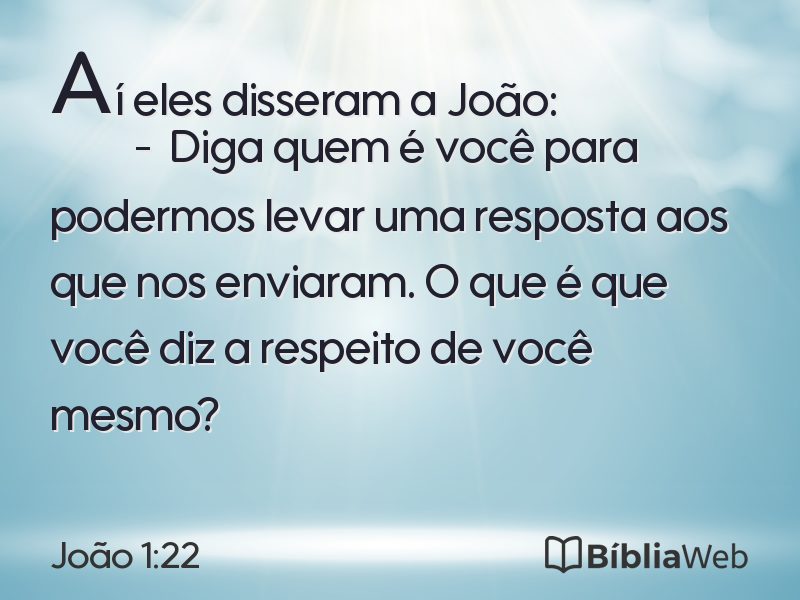 João 1:22 em imagem para compartilhar