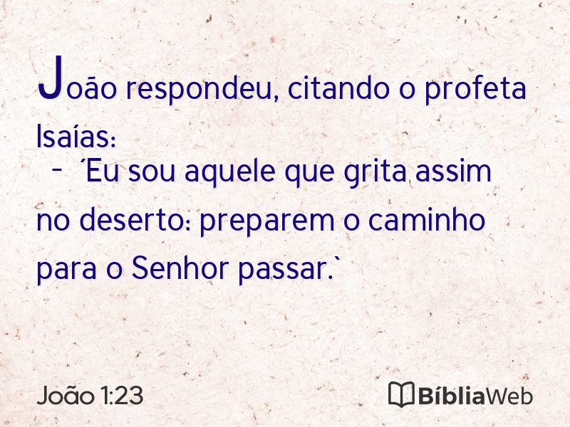 João 1:23 em imagem para compartilhar