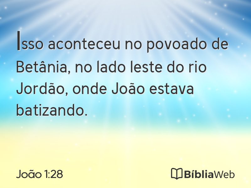 João 1:28 em imagem para compartilhar