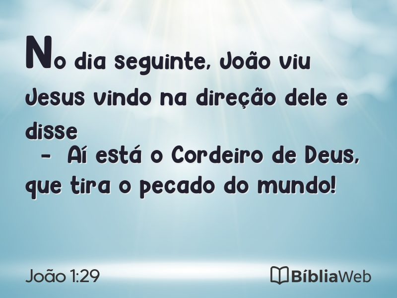 João 1:29 em imagem para compartilhar