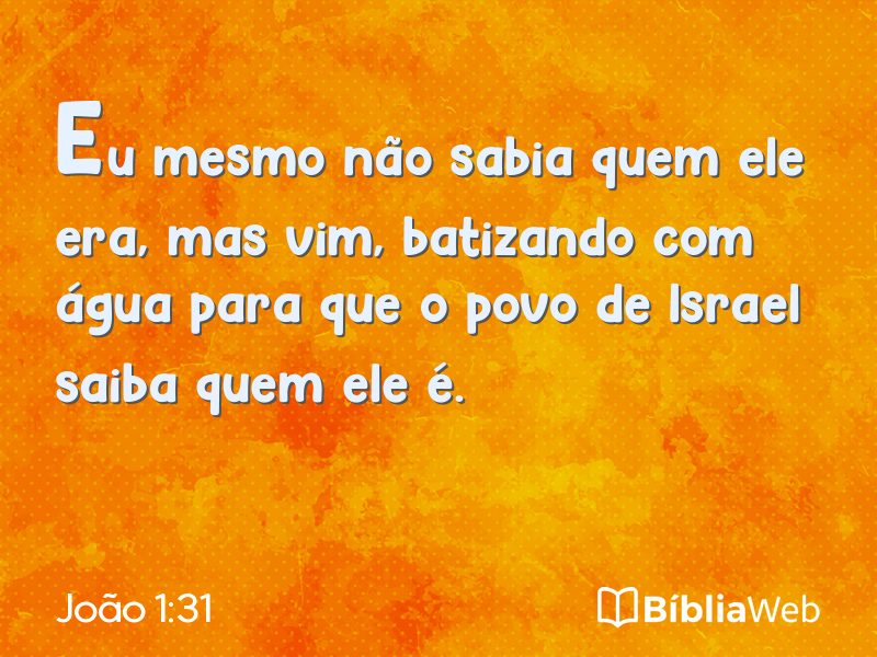 João 1:31 em imagem para compartilhar