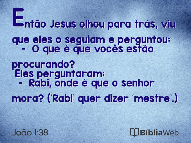 João 1:38 em imagem para compartilhar