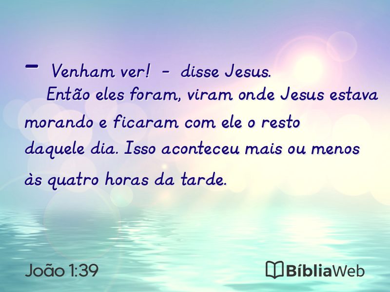 João 1:39 em imagem para compartilhar