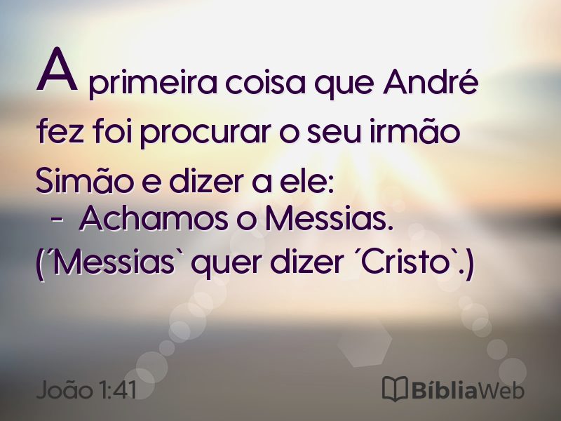 João 1:41 em imagem para compartilhar