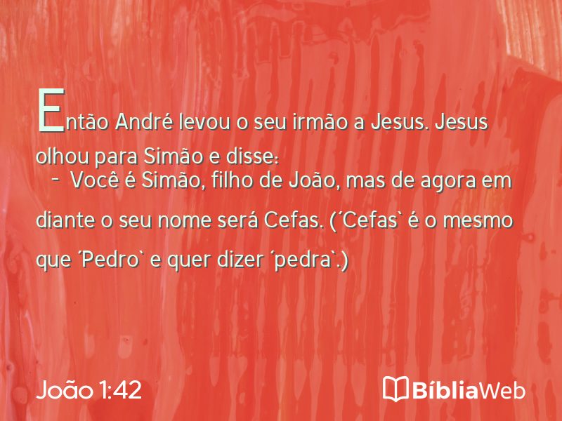 João 1:42 em imagem para compartilhar