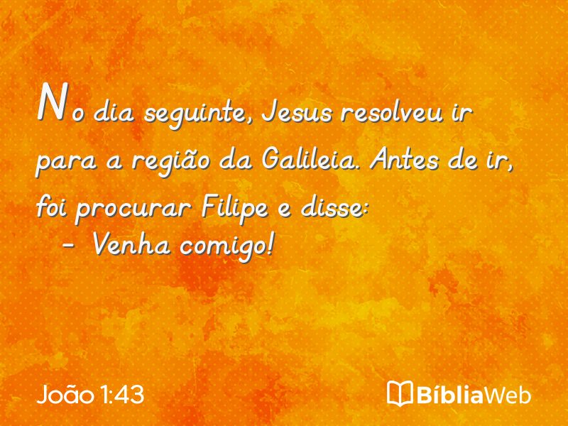 João 1:43 em imagem para compartilhar
