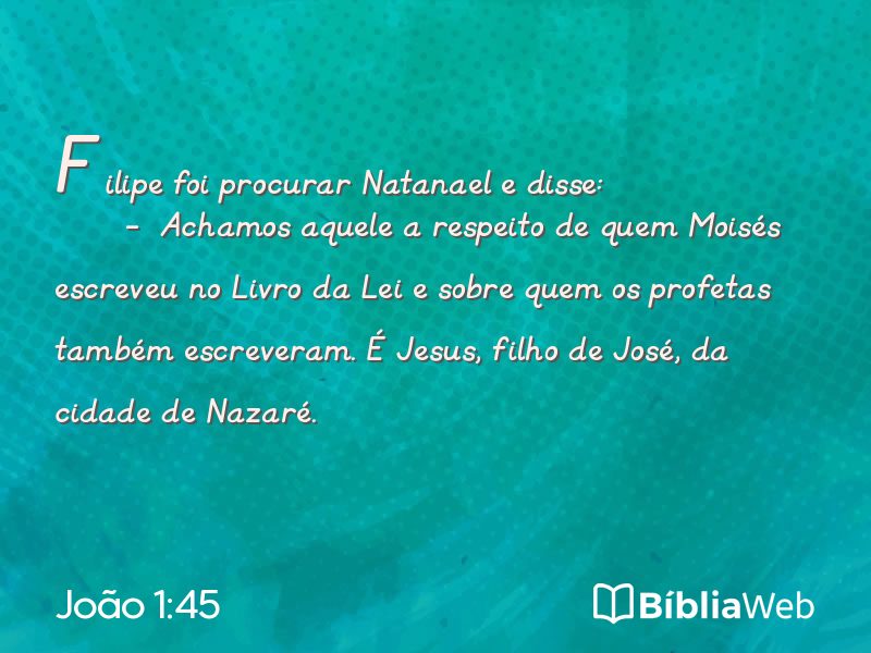 João 1:45 em imagem para compartilhar
