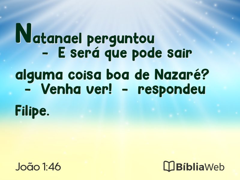 João 1:46 em imagem para compartilhar