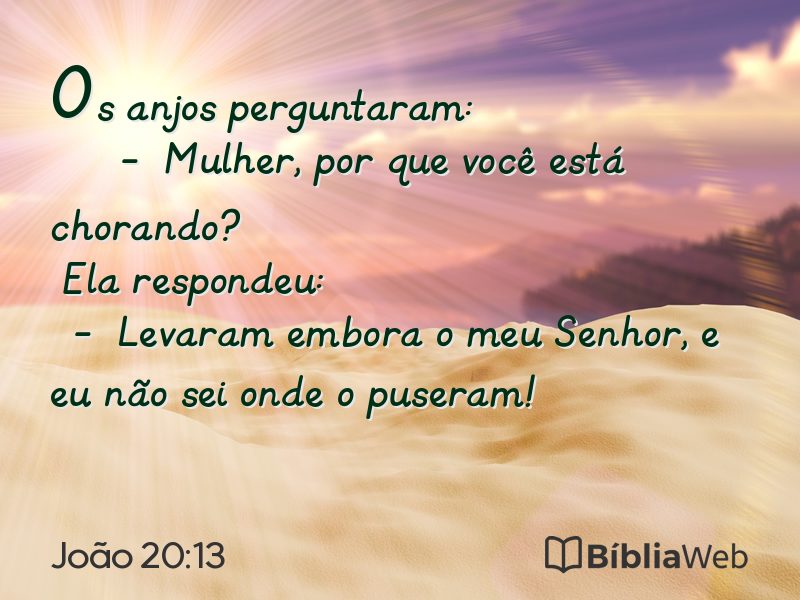 João 20:13 em imagem para compartilhar
