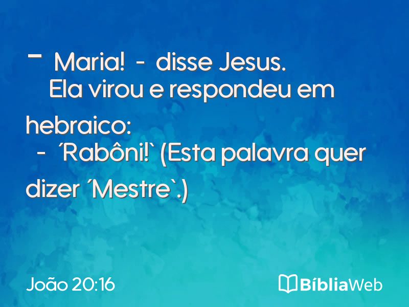 João 20:16 em imagem para compartilhar