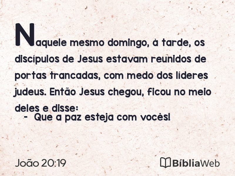 João 20:19 em imagem para compartilhar