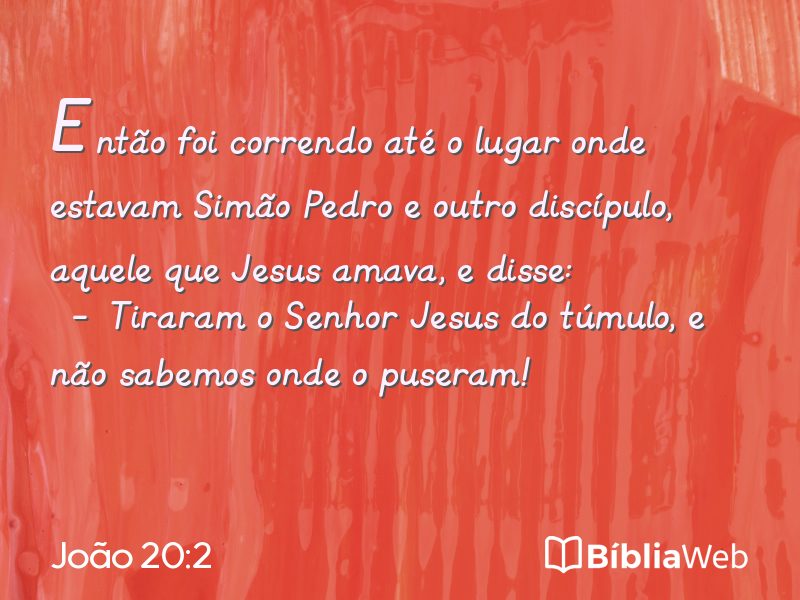 João 20:2 em imagem para compartilhar