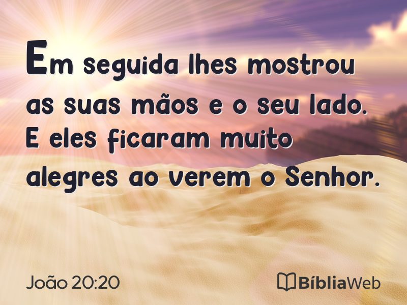 João 20:20 em imagem para compartilhar