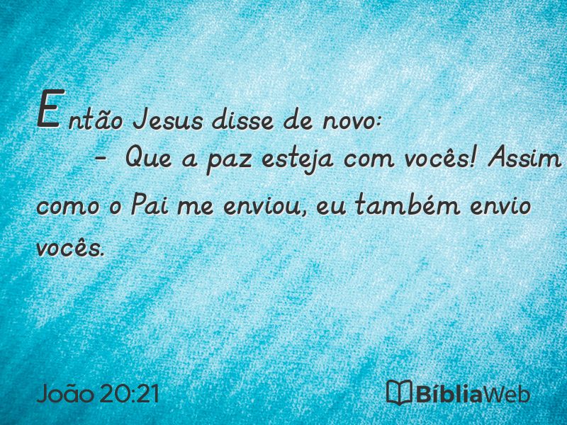 João 20:21 em imagem para compartilhar