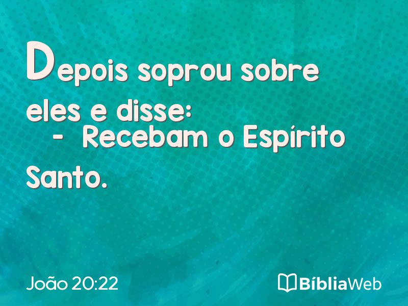 João 20:22 em imagem para compartilhar