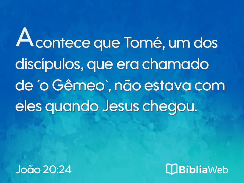 João 20:24 em imagem para compartilhar