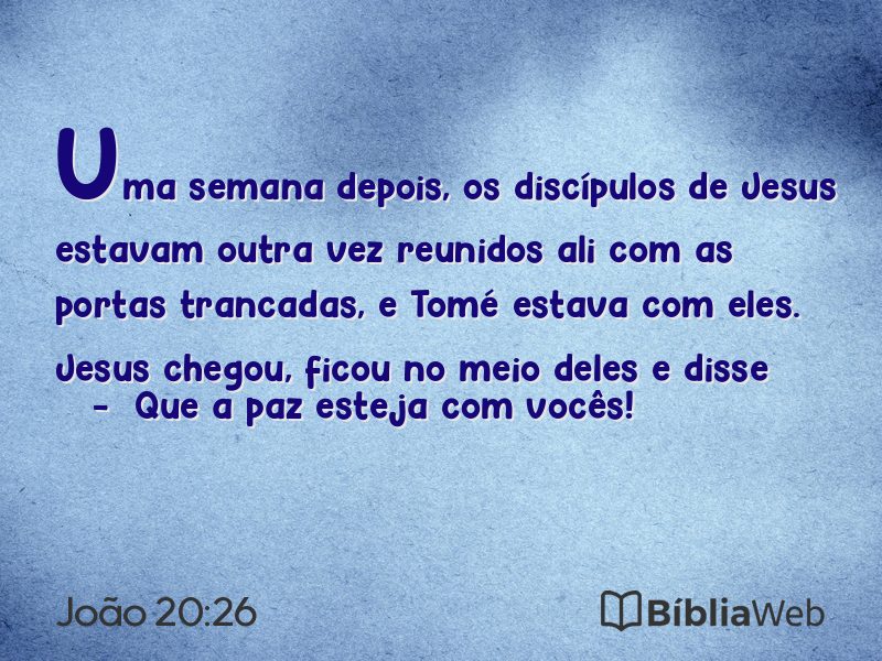 João 20:26 em imagem para compartilhar