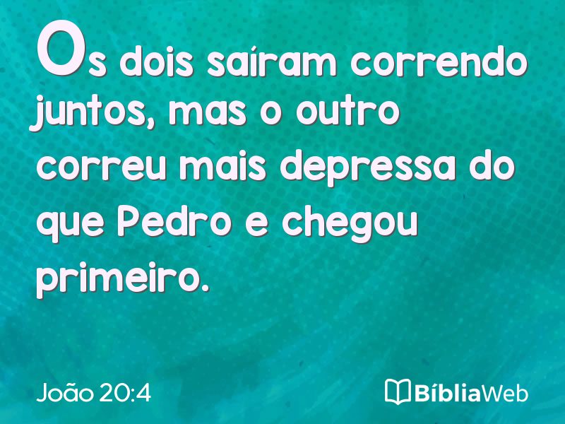 João 20:4 em imagem para compartilhar