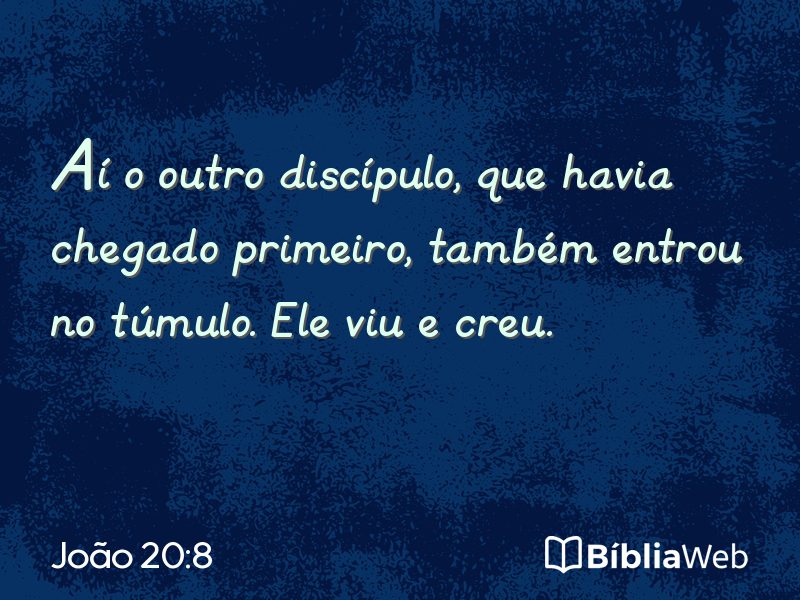 João 20:8 em imagem para compartilhar