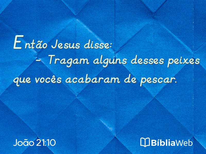 João 21:10 em imagem para compartilhar