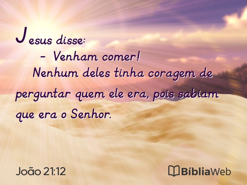 João 21:12 em imagem para compartilhar