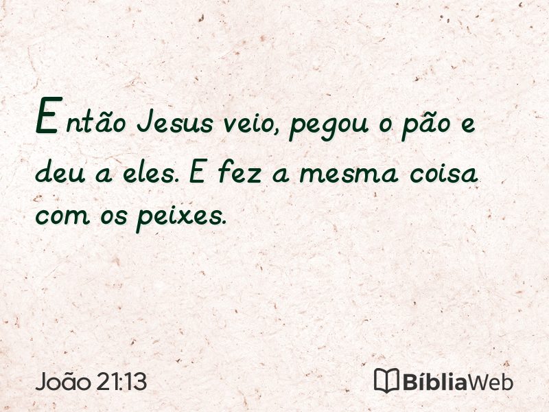 João 21:13 em imagem para compartilhar