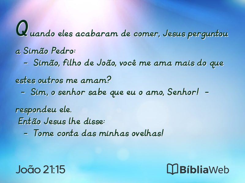 João 21:15 em imagem para compartilhar