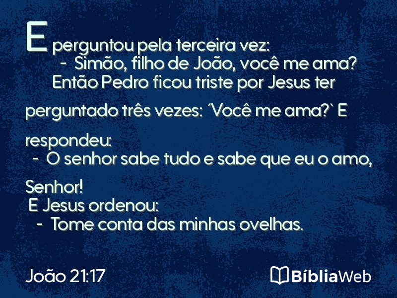 João 21:17 em imagem para compartilhar