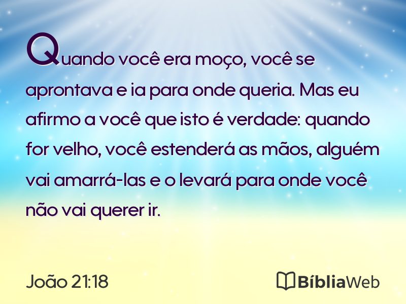 João 21:18 em imagem para compartilhar