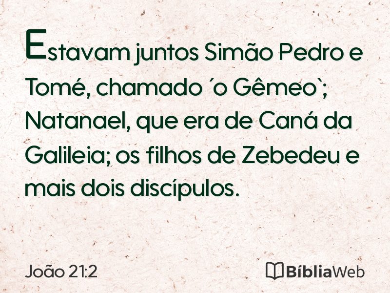 João 21:2 em imagem para compartilhar