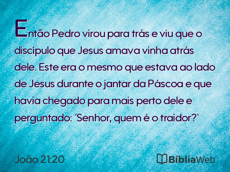 João 21:20 em imagem para compartilhar