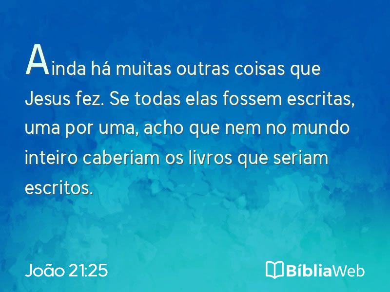João 21:25 em imagem para compartilhar
