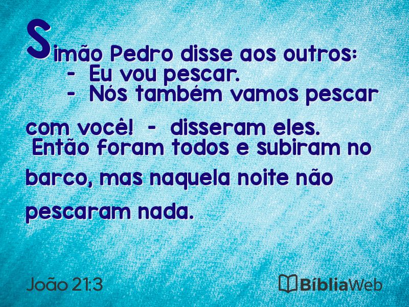 João 21:3 em imagem para compartilhar
