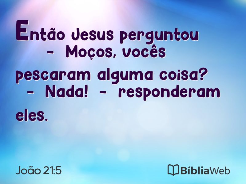 João 21:5 em imagem para compartilhar