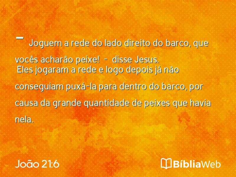 João 21:6 em imagem para compartilhar