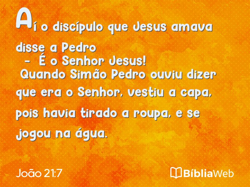 João 21:7 em imagem para compartilhar