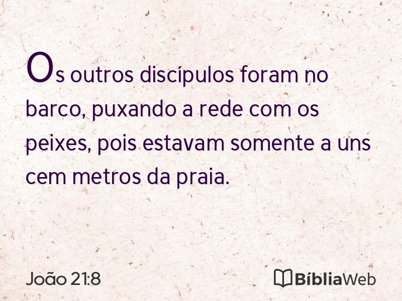 João 21:8 em imagem para compartilhar