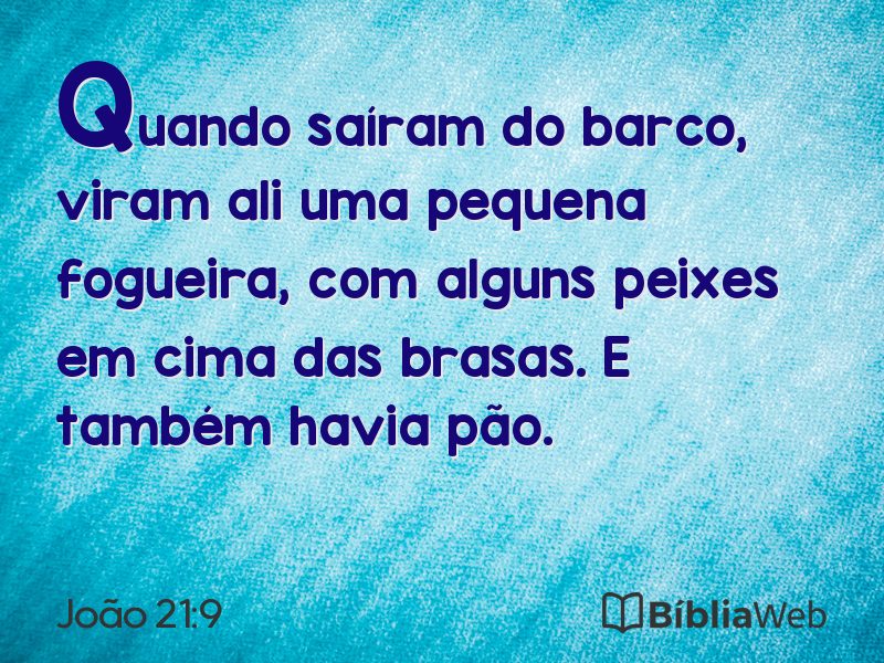 João 21:9 em imagem para compartilhar