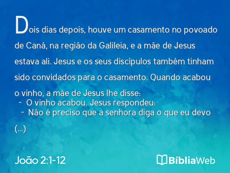 João 2:1-12 em imagem para compartilhar