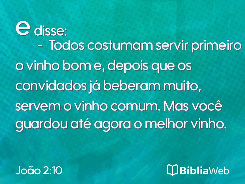 João 2:10 em imagem para compartilhar