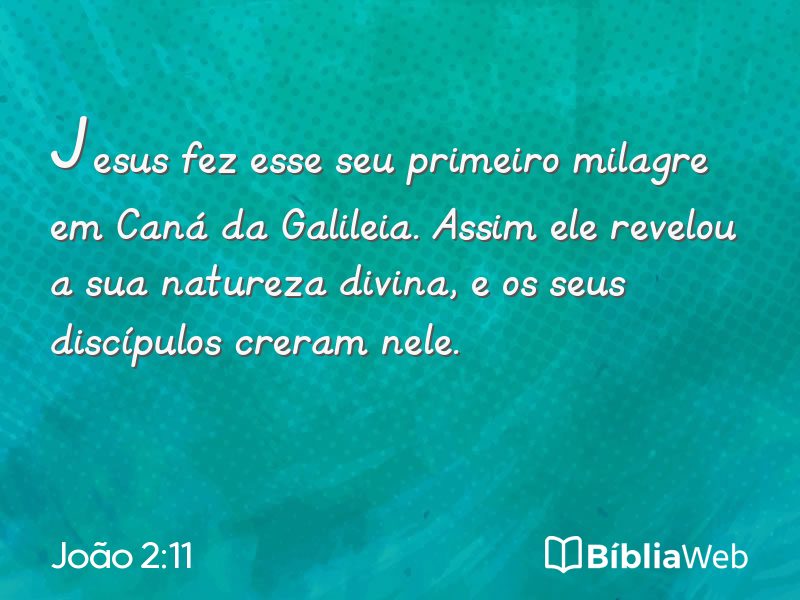 João 2:11 em imagem para compartilhar