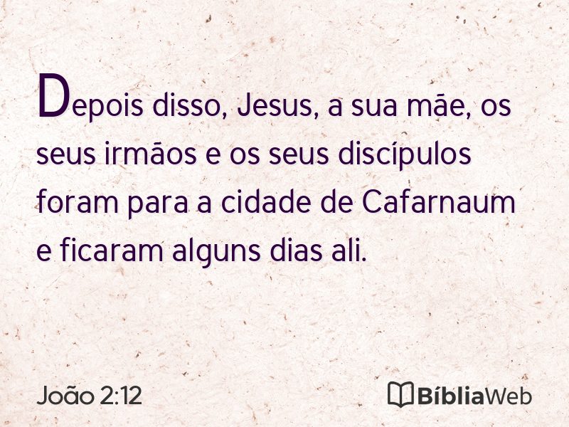 João 2:12 em imagem para compartilhar