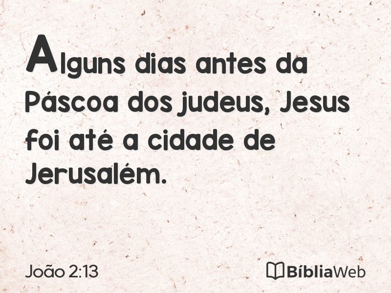 João 2:13 em imagem para compartilhar
