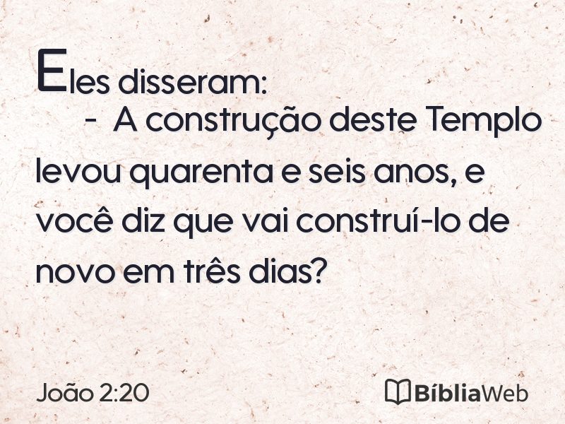 João 2:20 em imagem para compartilhar