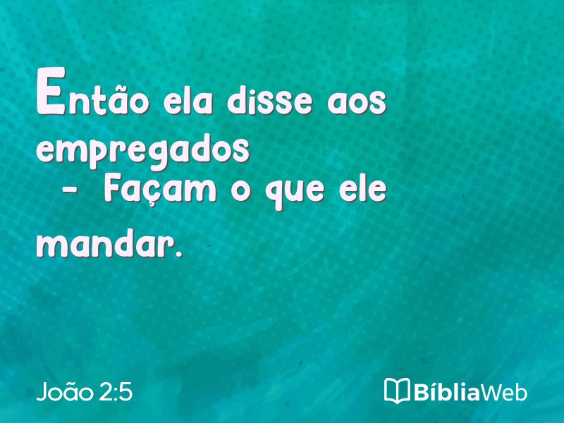 João 2:5 em imagem para compartilhar