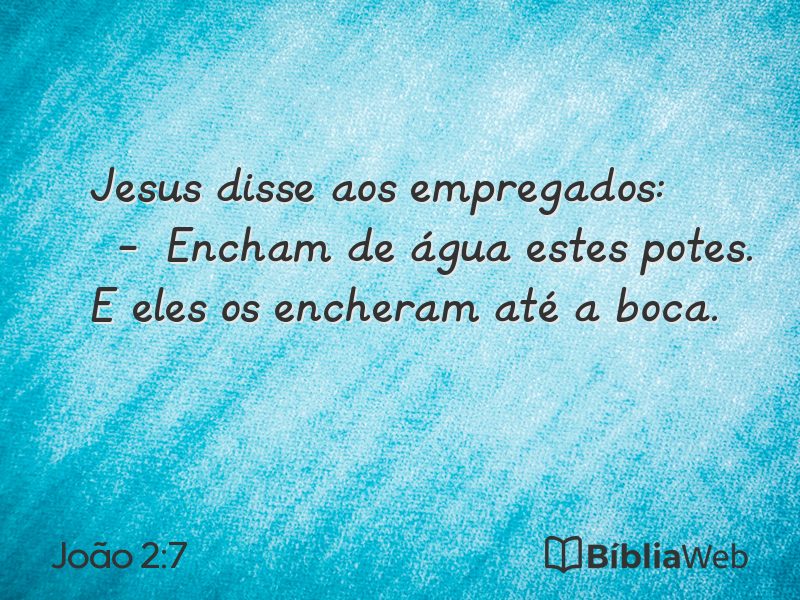 João 2:7 em imagem para compartilhar