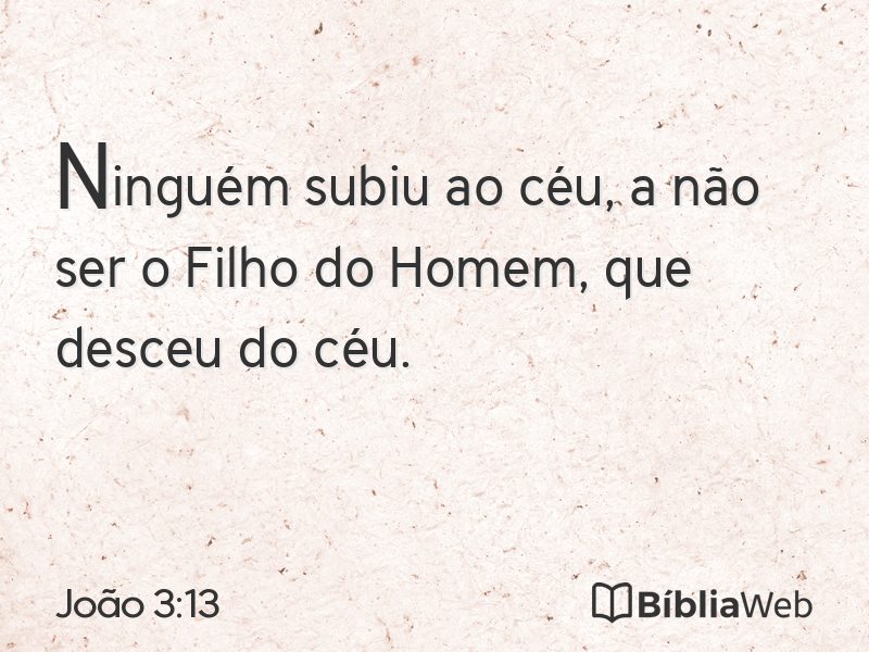 João 3:13 em imagem para compartilhar