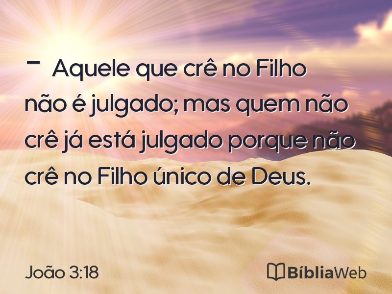 João 3:18 em imagem para compartilhar