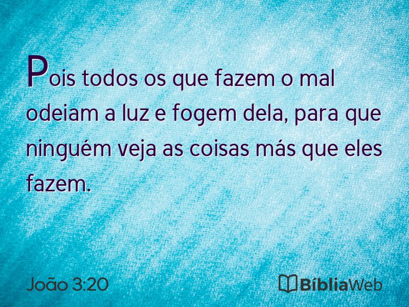João 3:20 em imagem para compartilhar