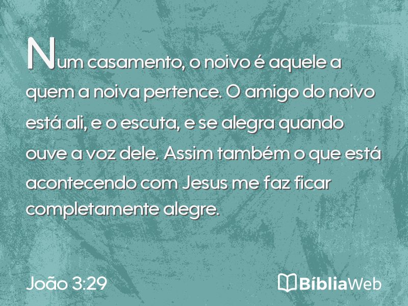 João 3:29 em imagem para compartilhar